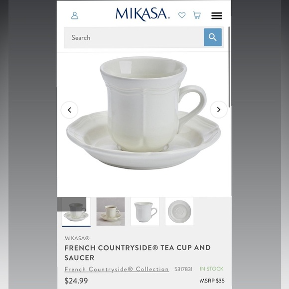 Set of 2 MIKASA French Countryside F9000 Cup & Saucer Sets - Picture 6 of 10